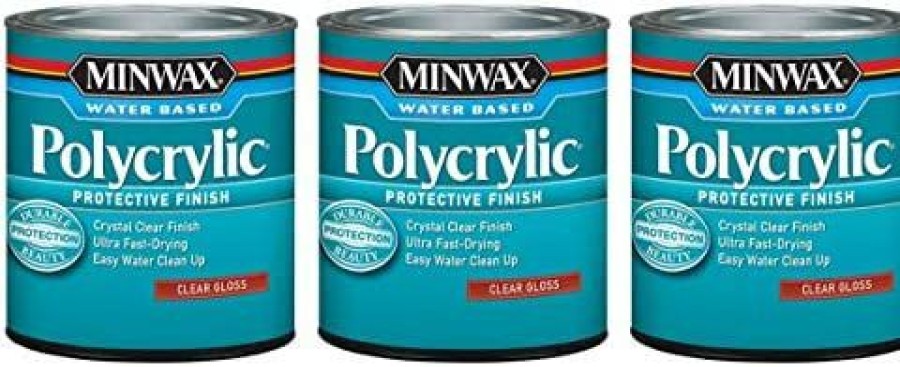 Minwax * | Online Minwax 65555444 Polycrylic Protective Finish Water Based, Quart, Gloss 3 Pack