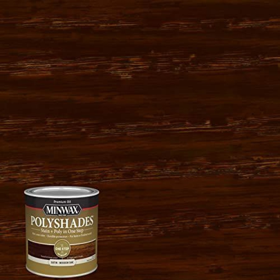 Stains * | Online Minwax Polyshades Semi-Transparent Satin Mission Oak Oil-Based Stain 0.5 Pt. Total Qty: 1