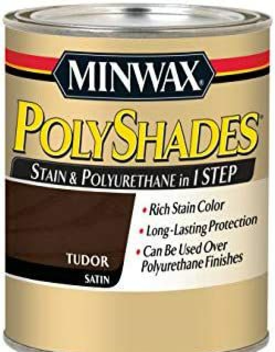 Stains * | Shop Minwax Polyshades Wood Stain + Polyurethane Finish Quart, , Satin Tudor