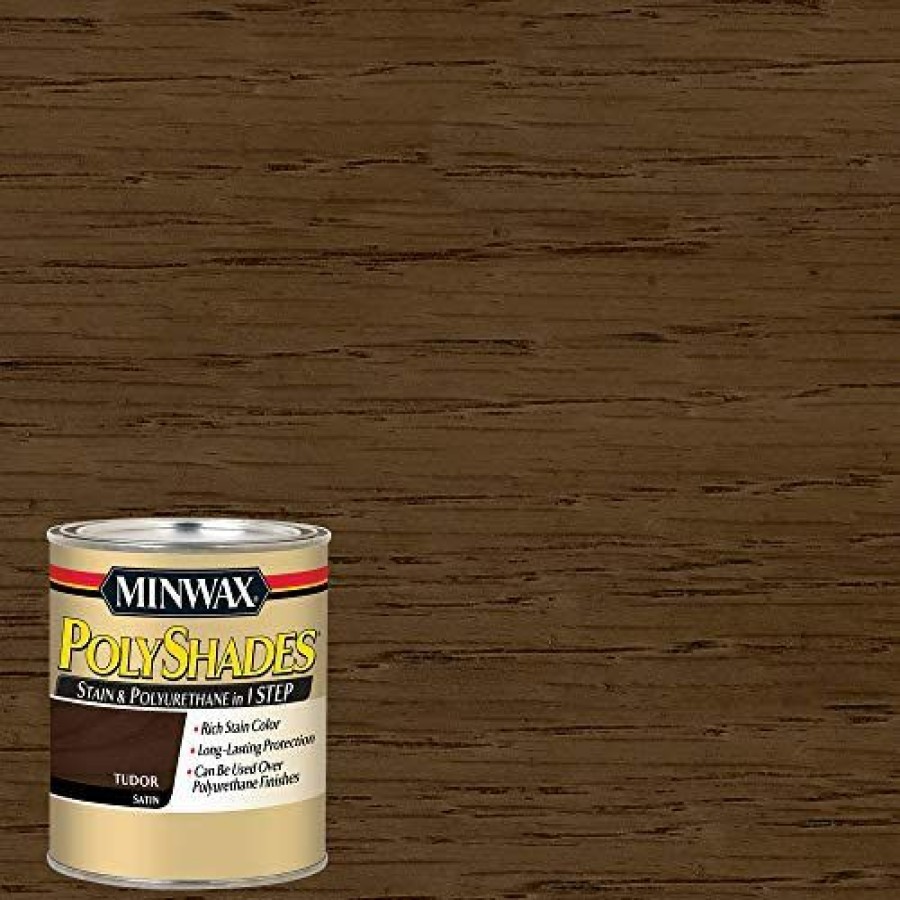 Stains * | Shop Minwax Polyshades Wood Stain + Polyurethane Finish Quart, , Satin Tudor