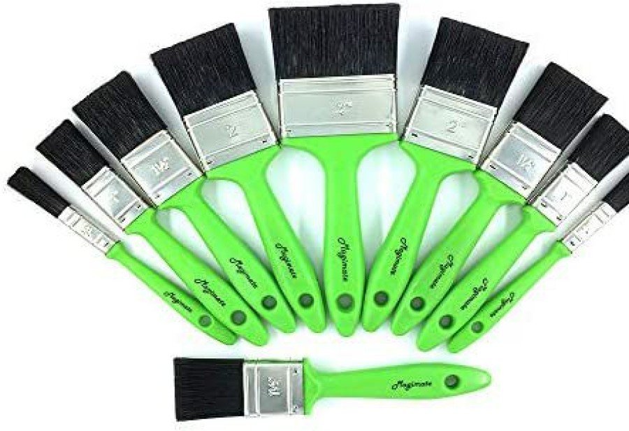 Minwax * | Outlet Magimate Paint Brushes Set For Furniture, Fences And Wall Trim, Polyester Bristle Paintbrush, Household Clean Brush Green