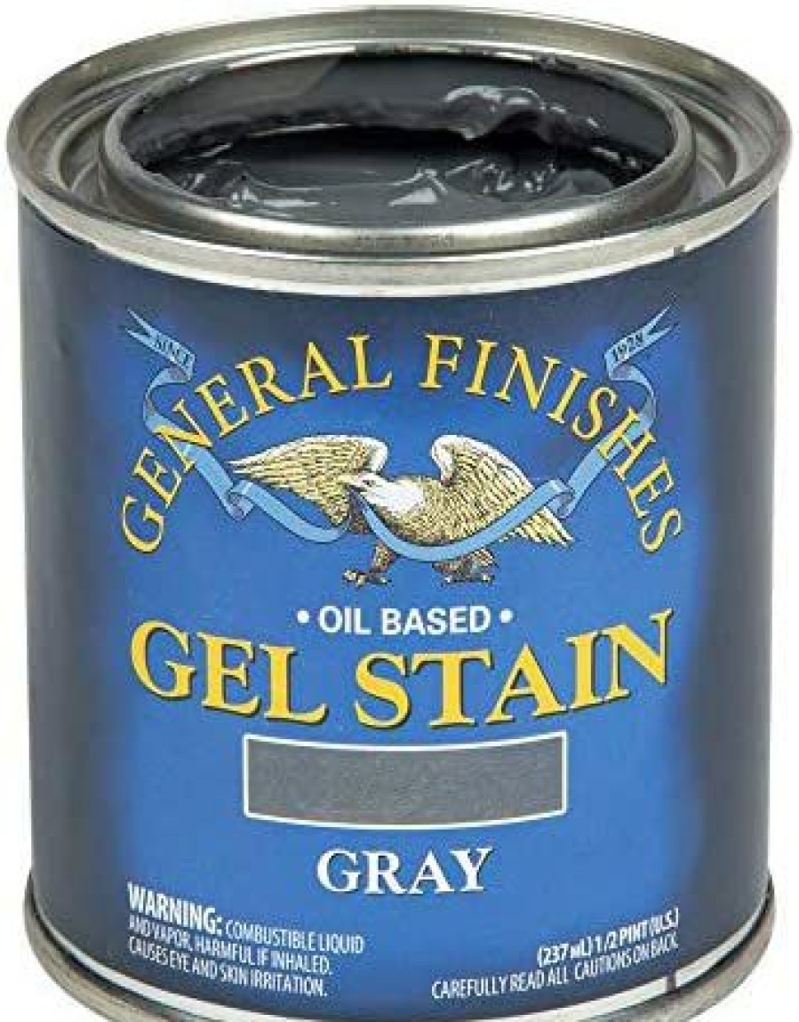 Stains * | Outlet General Finishes Oil Base Gel Stain, 1/2 Pint, Gray