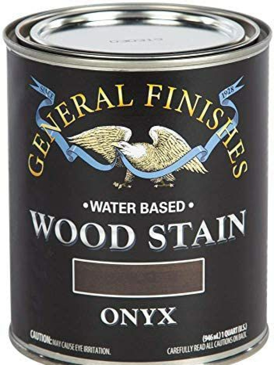 Stains * | Online General Finishes Water Based Wood Stain, 1 Quart, Onyx