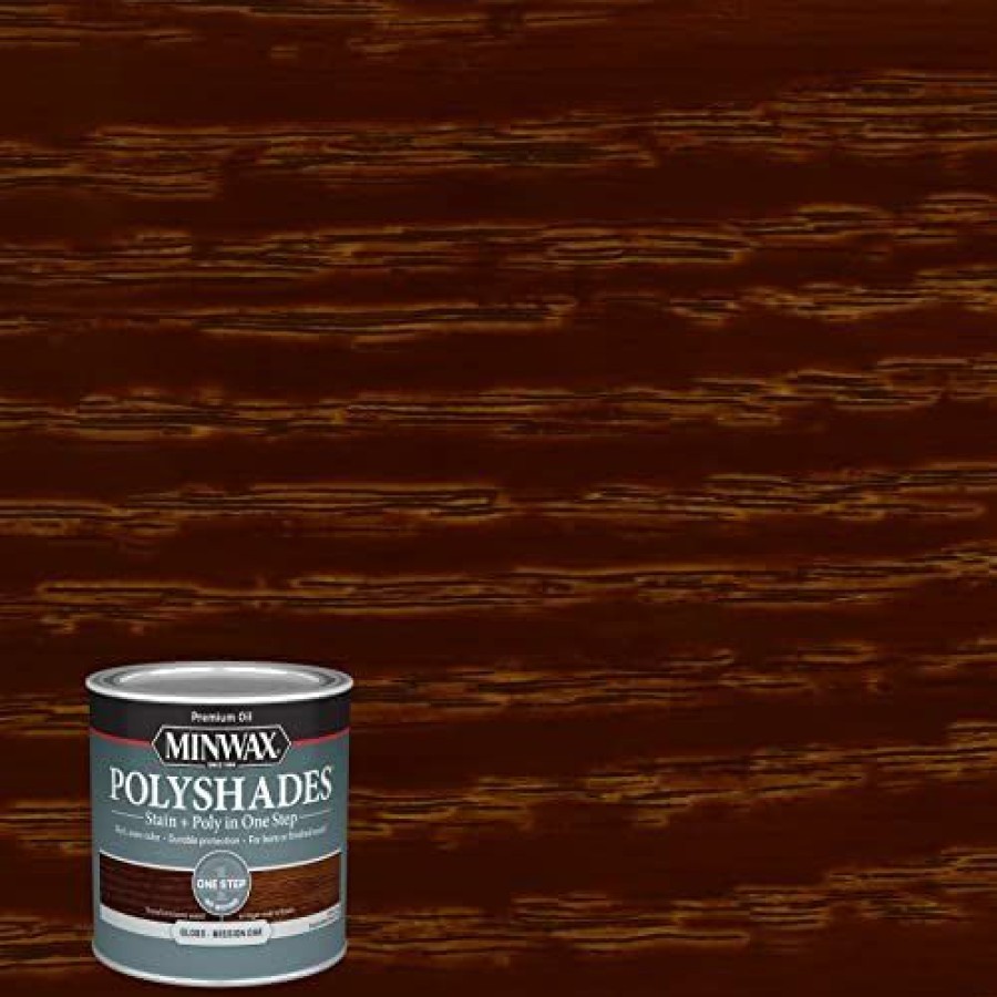 Stains * | Online Minwax Polyshades Wood Stain + Polyurethane Finish Pint, Mission Oak, Gloss