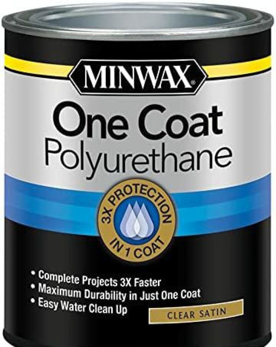 Minwax * | Shop Minwax 356050000 One Coat Polyurethane, Quart, Satin