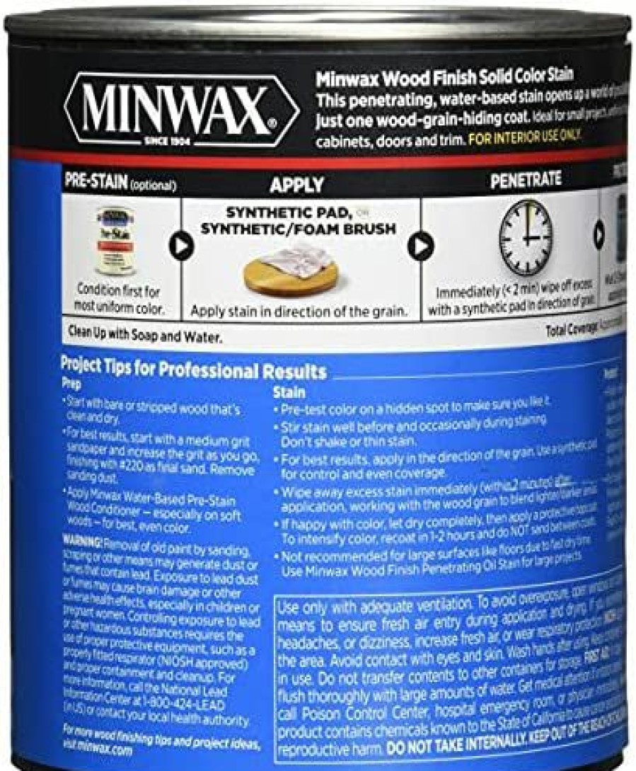 Stains * | Outlet Minwax Wood Finish Water-Based Solid Color Stain, , 1 Quart True Black