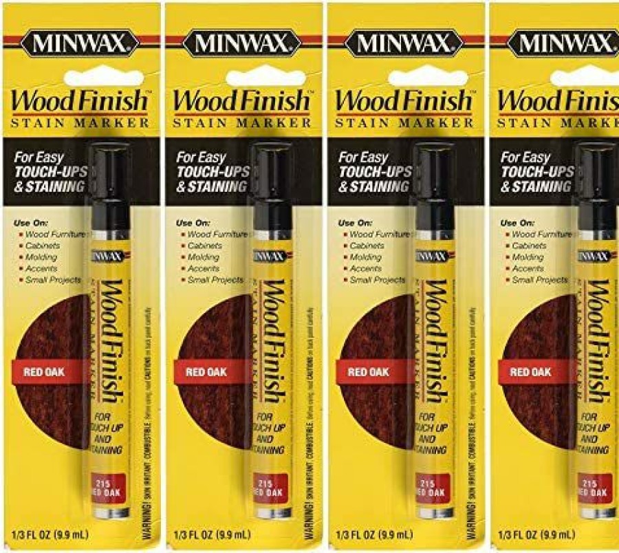 Stains * | Outlet Minwax 63483000 Wood Finish Stain Marker, Oak 4 Pack Red