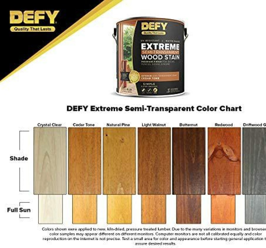 Stains * | Shop Defy Extreme Semi-Transparent Wood Stain, 5 Gallon Light Walnut