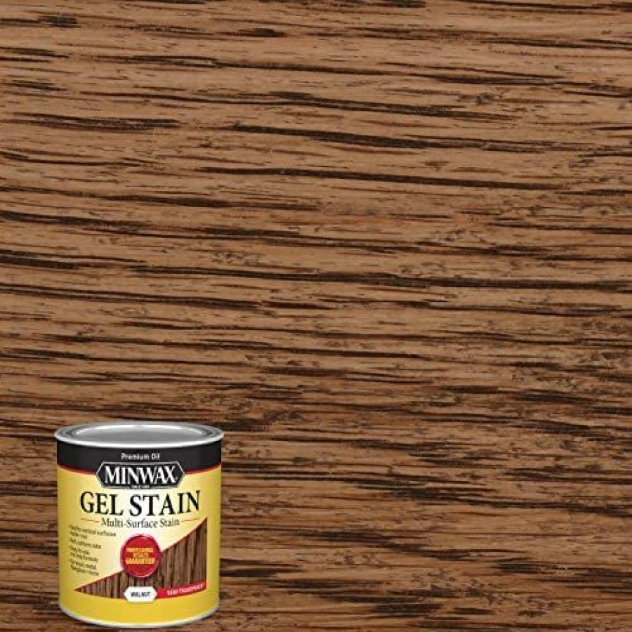 Stains * | Shop 1/2 Pt Minwax 26060 Gel Stain Interior/Exterior Gel Stain Walnut