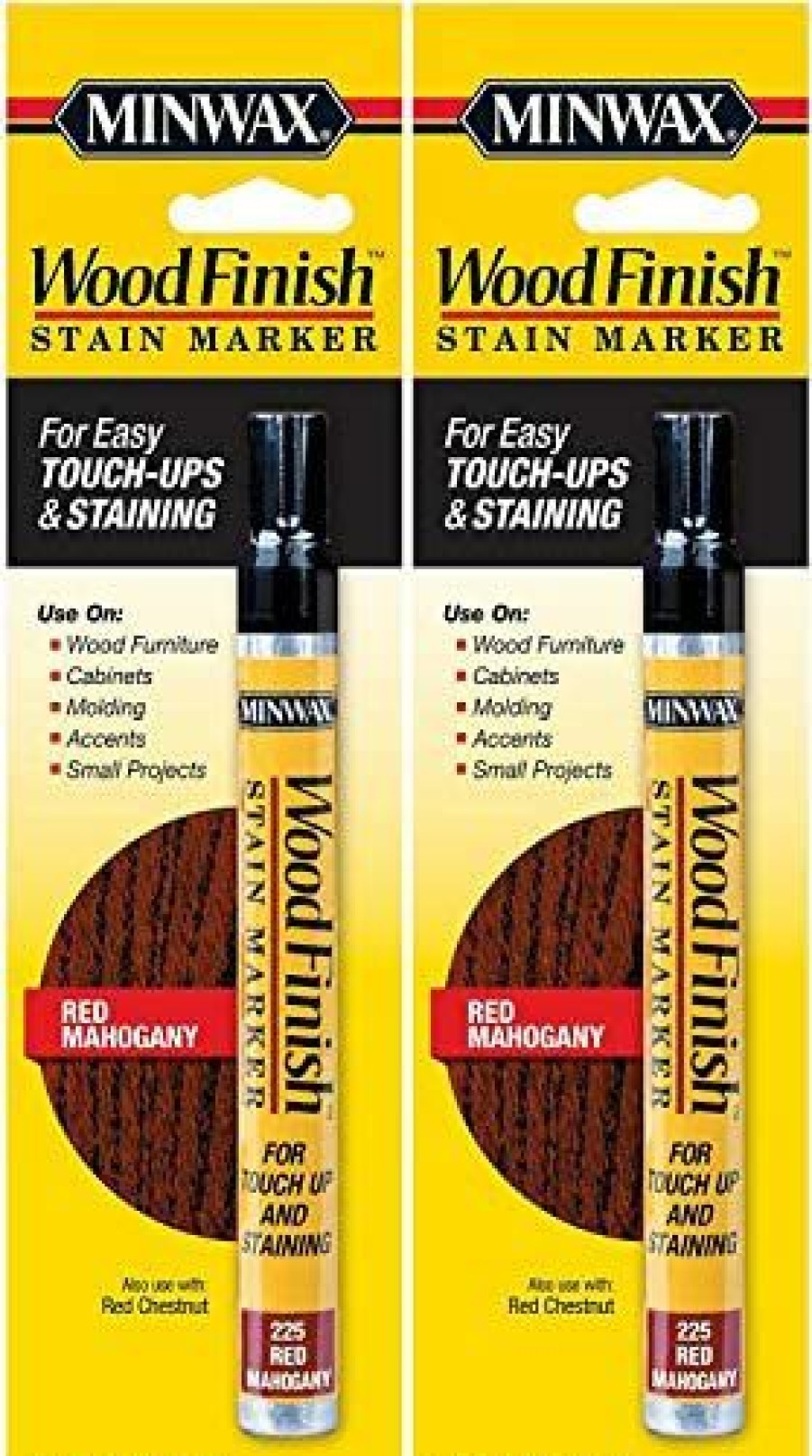 Stains * | Online Minwax 63484000 Wood Finish Stain Marker, Mahogany 2 Pack Red