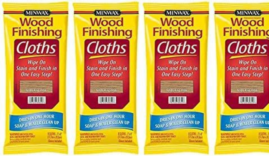 Minwax * | Outlet Minwax 308200000 Wood Finishing Cloths, Natural Oak 4 Pack