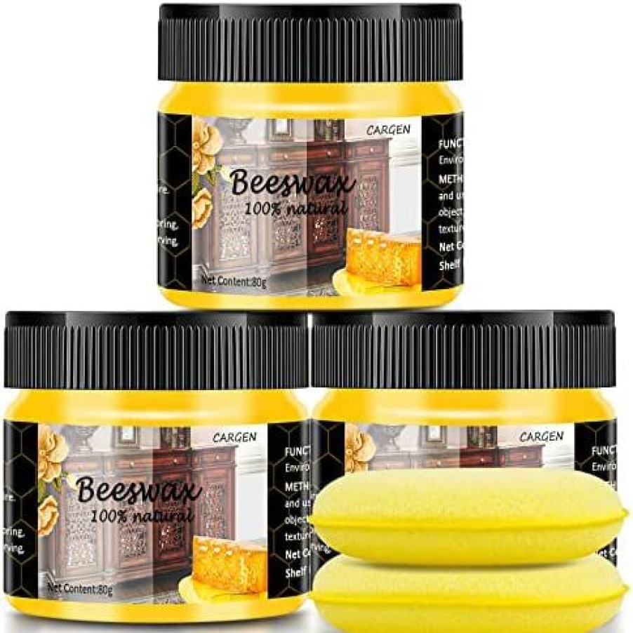 Minwax * | Shop Cargen 3 Pcs Wood Seasoning Beewax Natural Beewax Traditional Wood Wax Multipurpose Beeswax Furniture Polish For Wood Polish Furniture Care