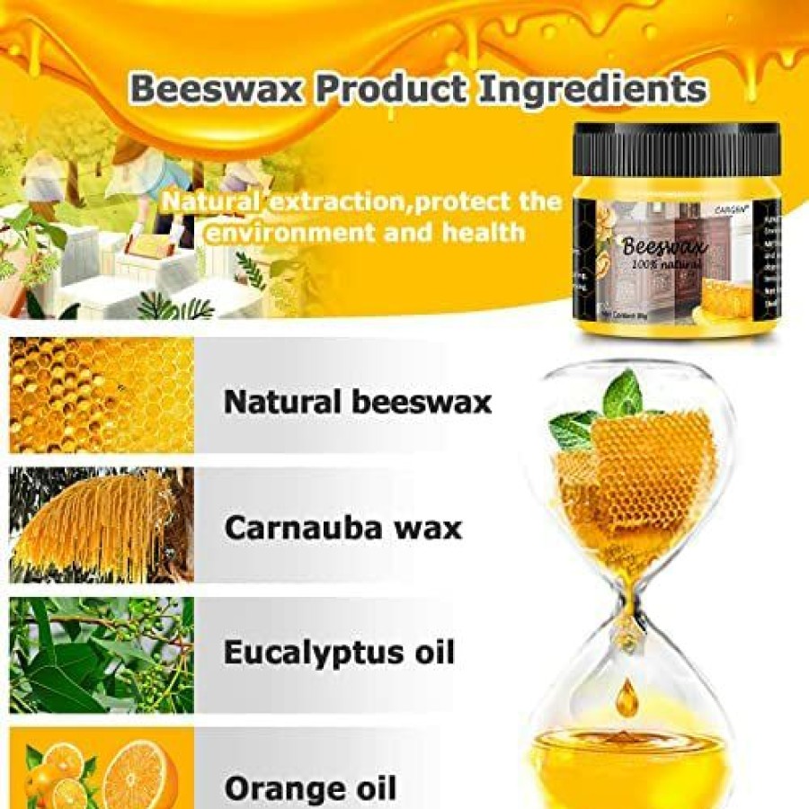 Minwax * | Shop Cargen 3 Pcs Wood Seasoning Beewax Natural Beewax Traditional Wood Wax Multipurpose Beeswax Furniture Polish For Wood Polish Furniture Care