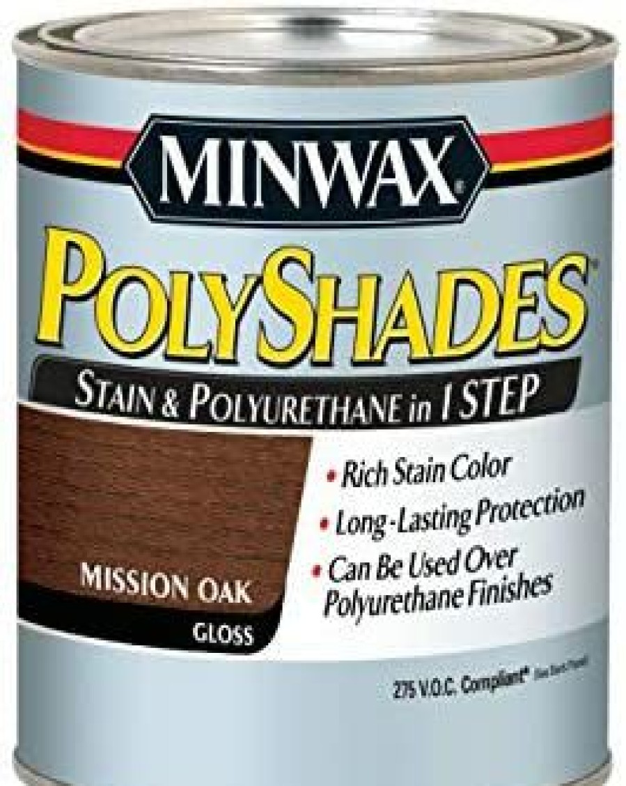 Stains * | Online Minwax 617850444 Polyshades Stain & Polyurethane In 1 Step, Quart, Mission Oak, Gloss