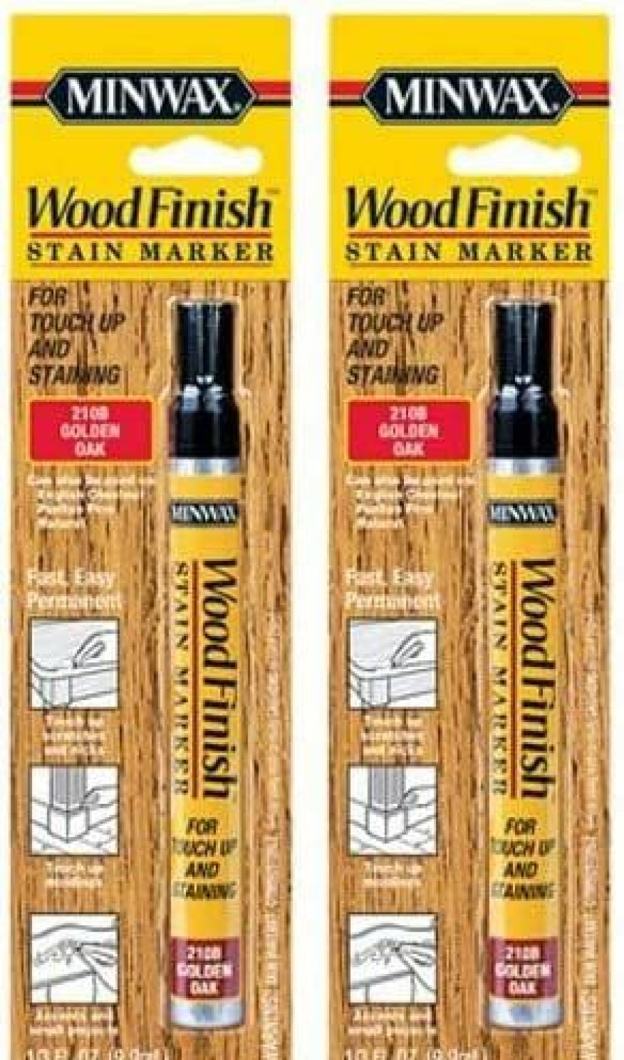 Stains * | Shop Minwax 63481000 Wood Finish Stain Marker, Golden Oak 2 Pack