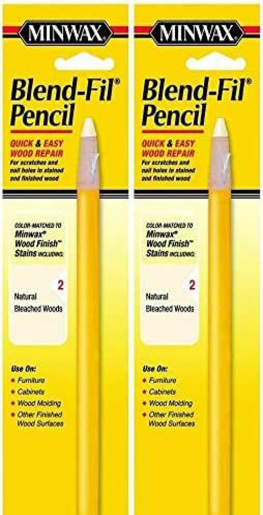 Minwax * | Shop Minwax 110096666 No 9 Blend-Fil Wood Repair Stain Pencil, Ebony Jacobean 2 Pack 2 Pack (#9 Ebony Jacobean)