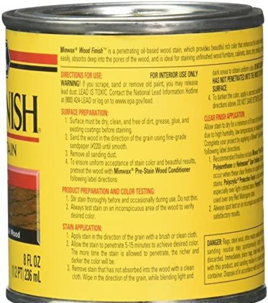 Stains * | Shop Minwax 22716 8 Fl Oz (1/2 Pint) Wood Finish Interior Wood Stain, Dark Walnut 2716 Brown